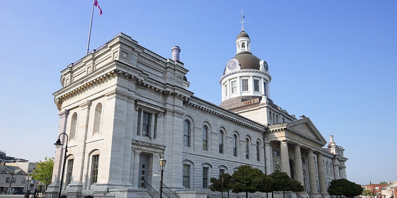 Kingston City Hall under a clear blue sky