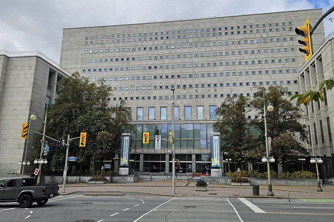 The Library and Archives Canada building on Wellington Street